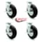 Service Caster 8 Inch Black Pneumatic Wheel Swivel Casters with Brakes Set SCC-100S280-PNB-TLB-4 - alternate 5